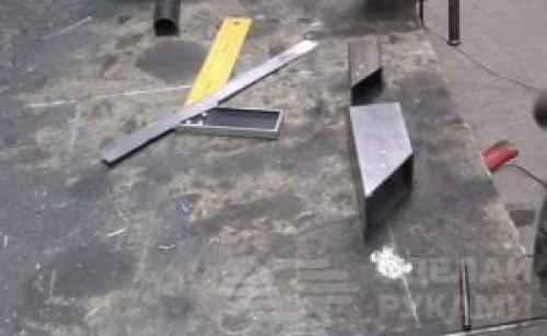 Резка профильной трубы под углом. Шаблон для резки профиля под 45 градусов