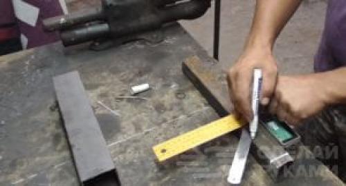 Резка профильной трубы под углом. Шаблон для резки профиля под 45 градусов