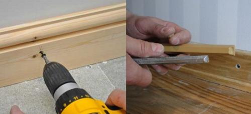 Как соединить плинтуса на полу. Монтирование пластикового плинтуса без кабель-канала