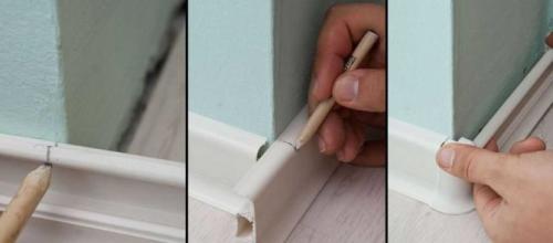 Как сделать внутренний угол на деревянном плинтусе. Как и чем резать пластиковый плинтус