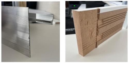 Плинтус на двери скрытого монтажа. Организационный этап работ Монтаж скрытого плинтуса требует высокой точности и обязательного соблюдения скоординированных действий между рабочими. Обязательно учтите это до начала работ.