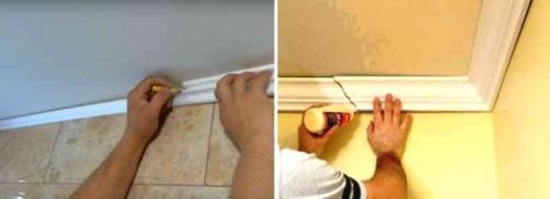 Как свести потолочный плинтус. Как стыковать потолочный плинтус без перекосов