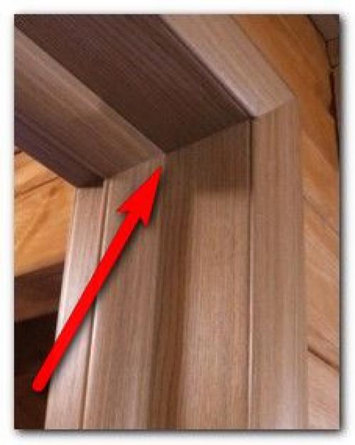 Запил дверной коробки под 45 градусов. Сборка дверной коробки