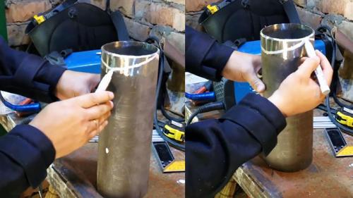 Врезка трубы в трубу под 90 градусов. Алгоритм процесса врезки круглых труб